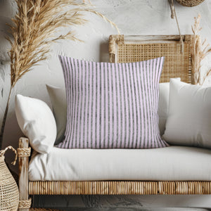 Glittering Lavender Stripes Square Pillow