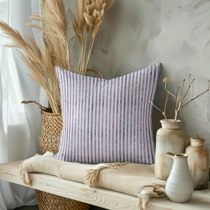 Glittering Lavender Stripes Square Pillow