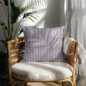 Glittering Lavender Stripes Square Pillow