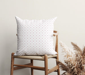 Preppy Pink Polka Dots Square Pillow