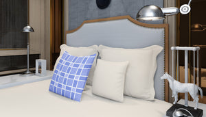 Blue Grid Harmony Square Pillow