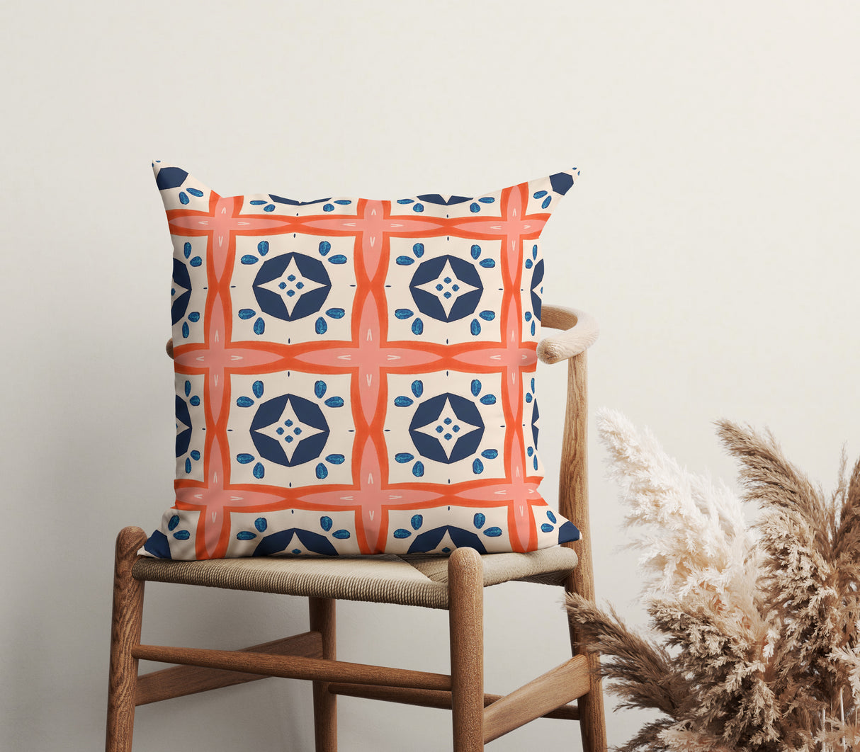 Playful Geo Harmony Square Pillow