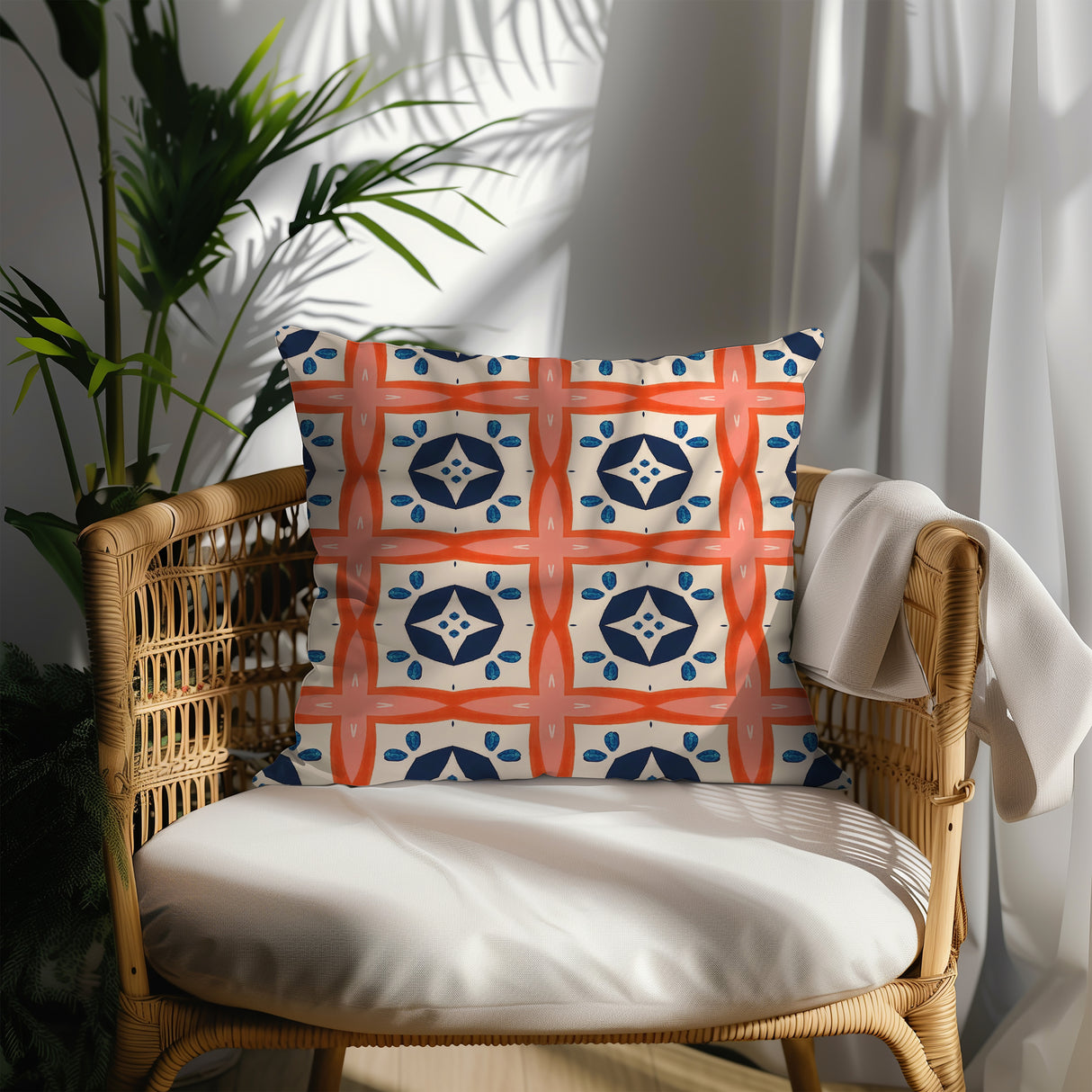 Playful Geo Harmony Square Pillow