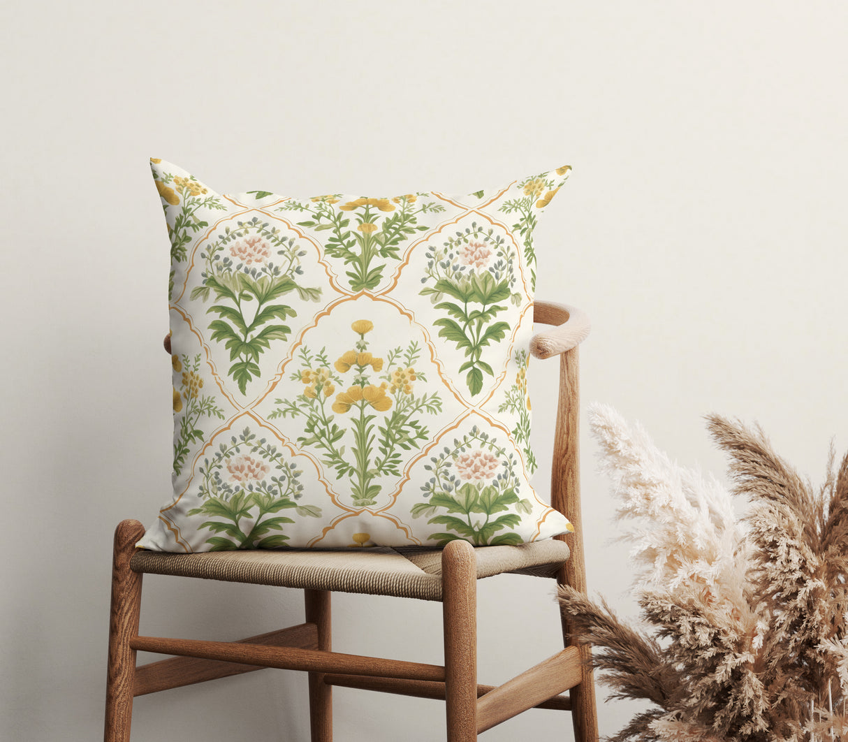 Golden Meadow Square Pillow