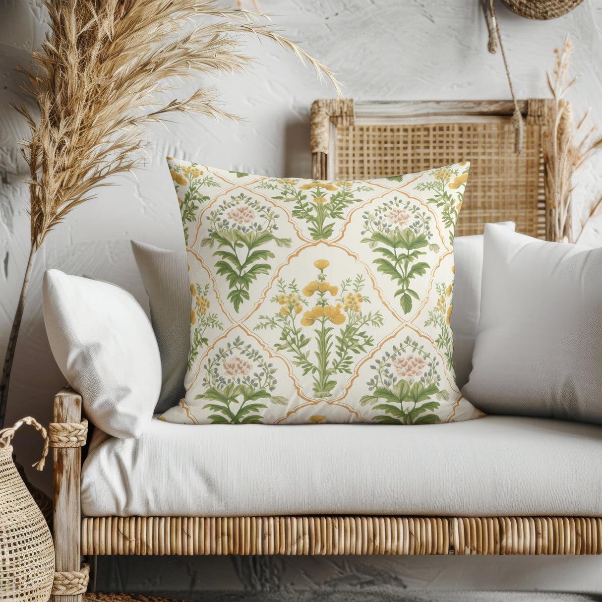 Golden Meadow Square Pillow