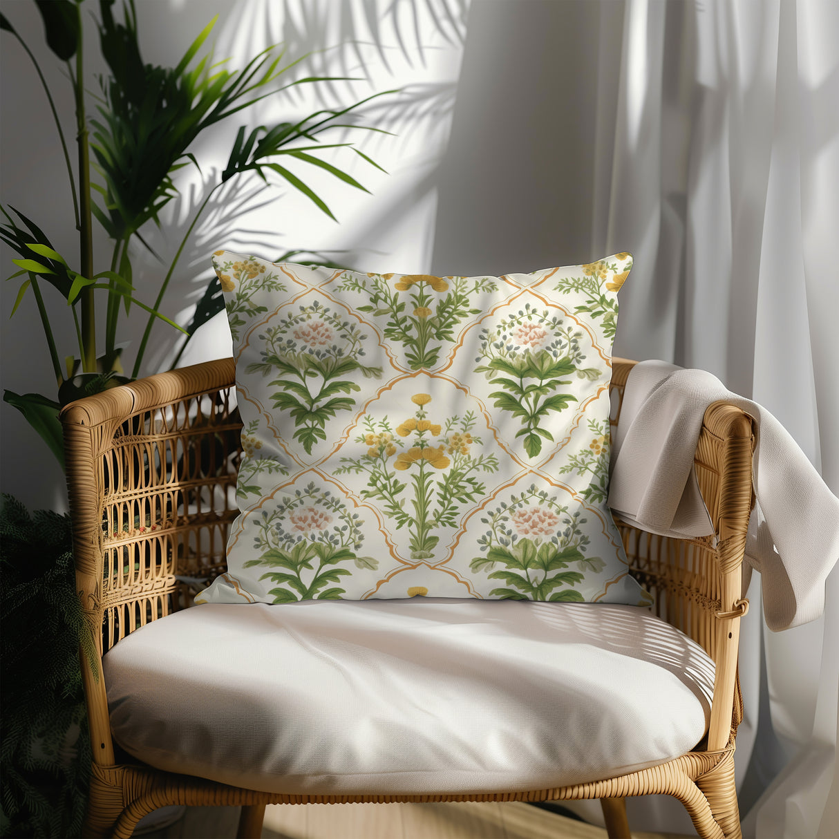 Golden Meadow Square Pillow