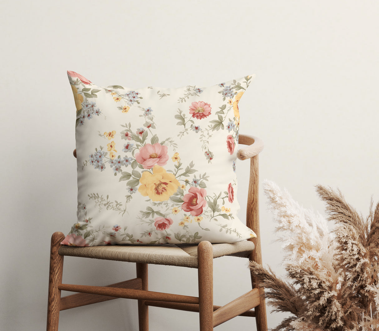 Cottage Wildflowers Square Pillow