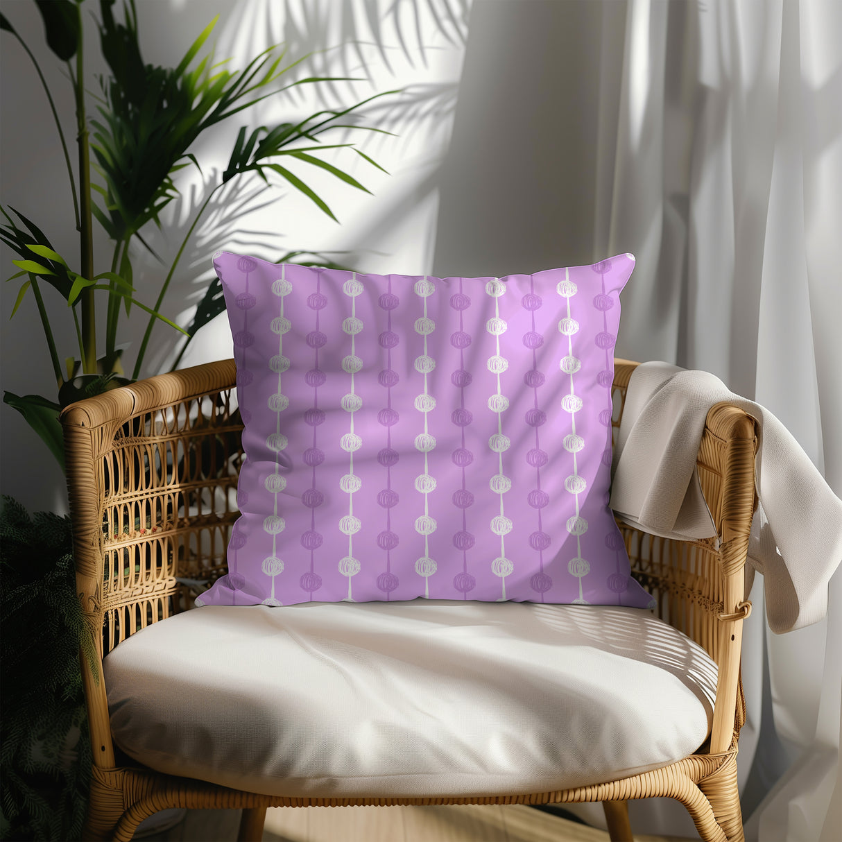 Whimsical String Blooms Square Pillow