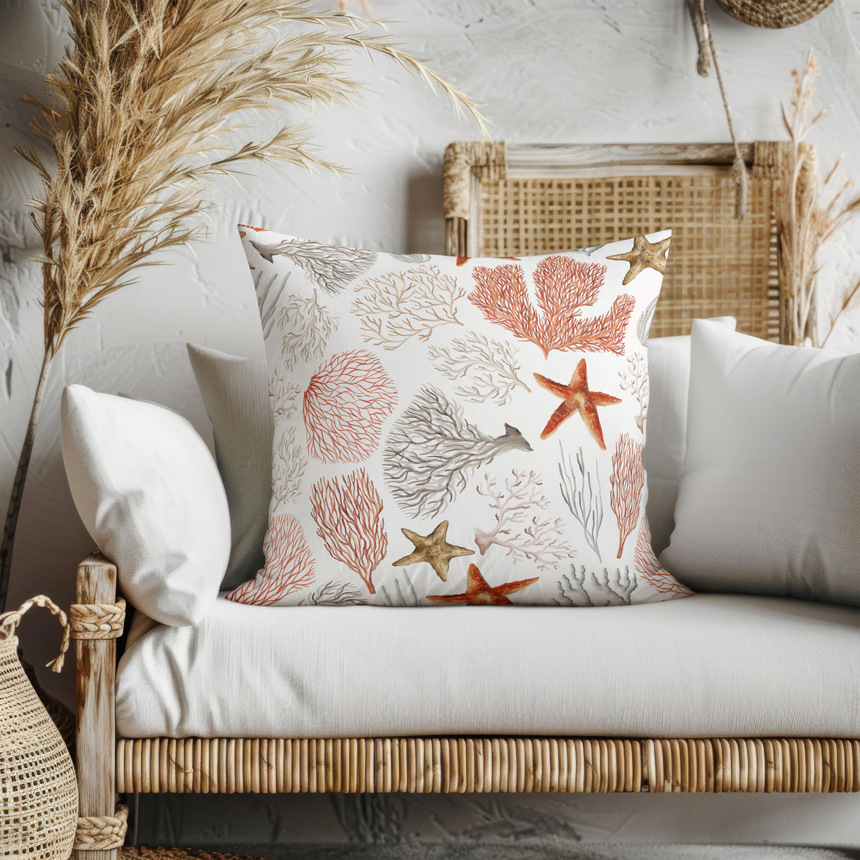 Coral Reef Harmony Square Pillow