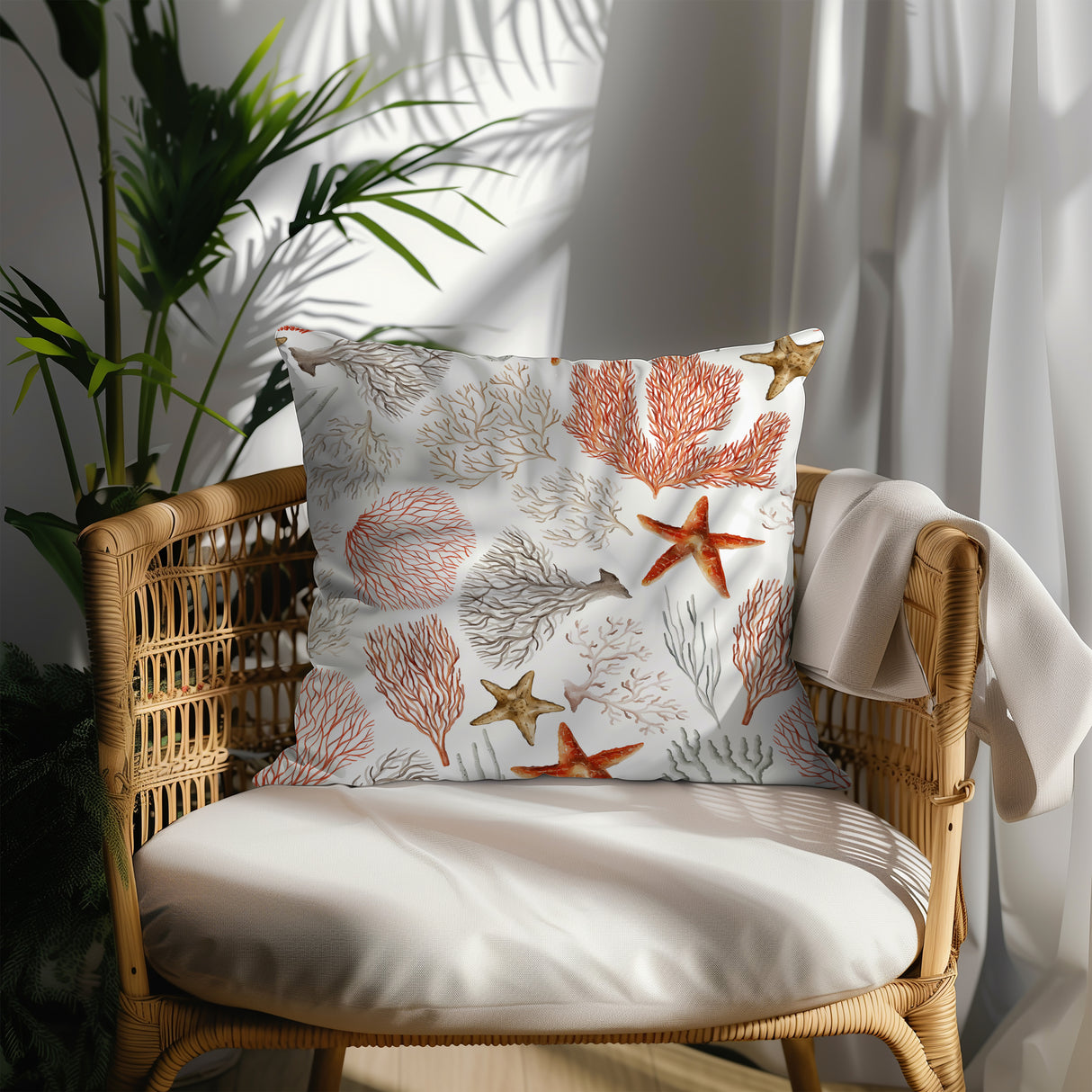 Coral Reef Harmony Square Pillow