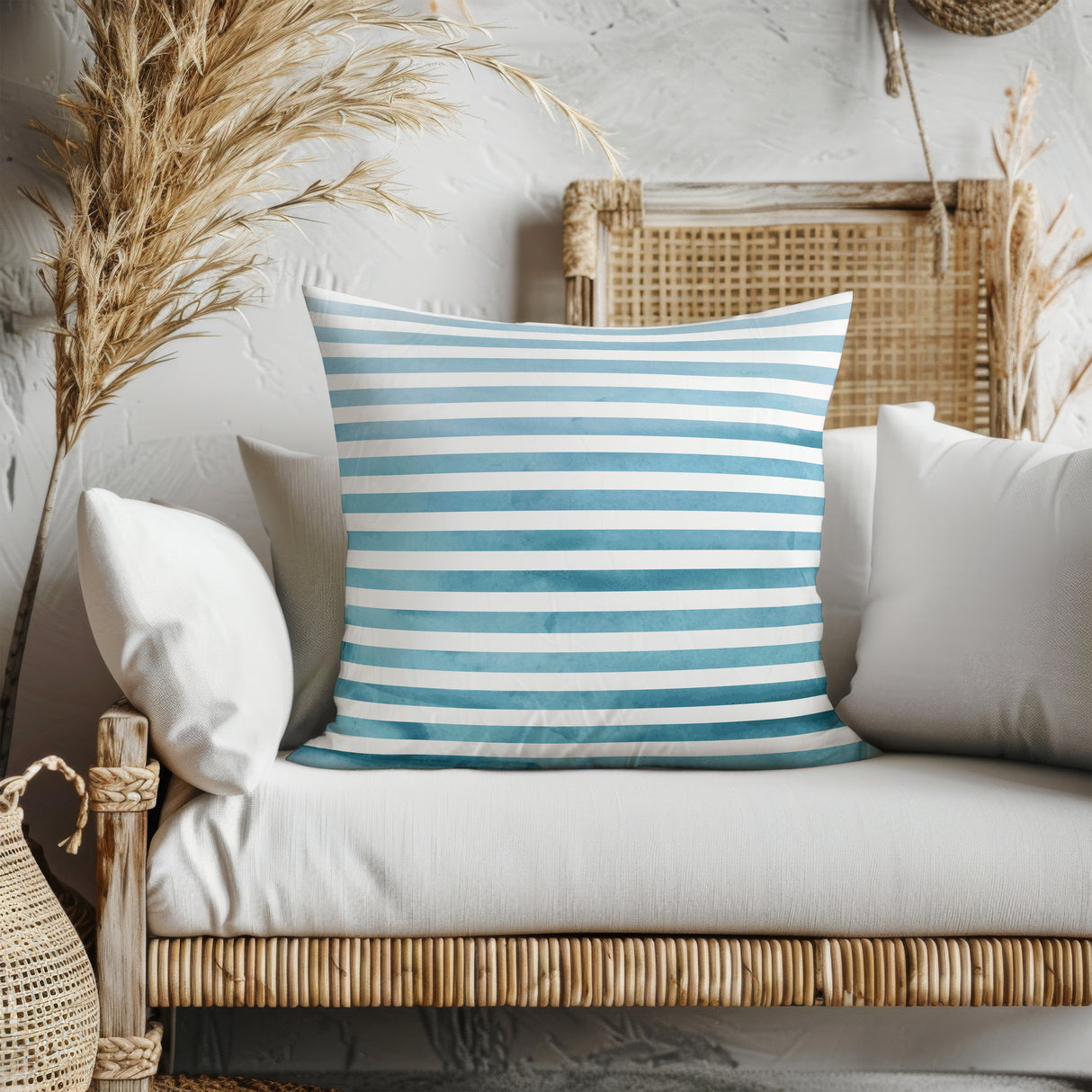 Oceanic Stripes Serenity Square Pillow