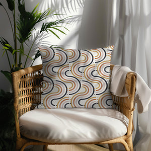 Retro Rhythm Waves Square Pillow