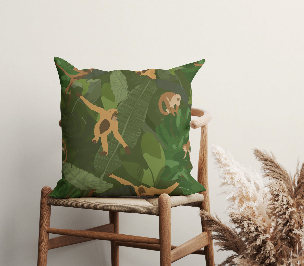 Jungle Playful Harmony Square Pillow