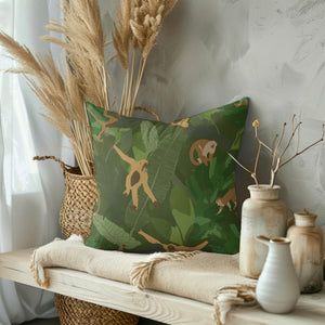 Jungle Playful Harmony Square Pillow