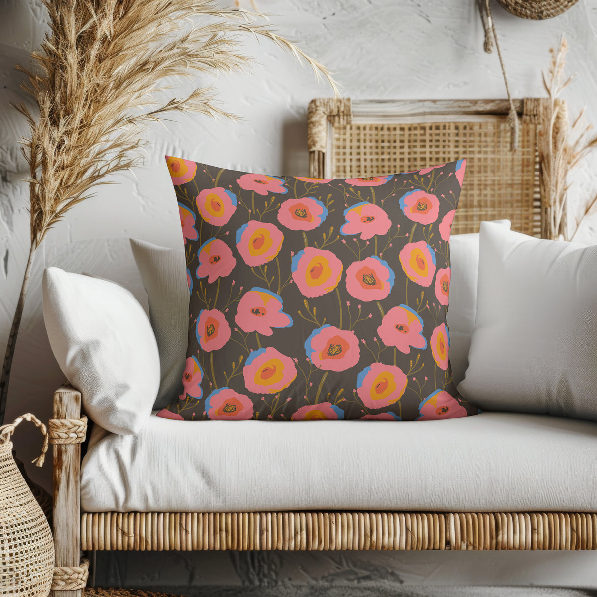 Blooming Sunset Charm Square Pillow