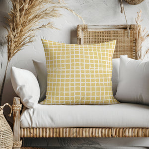 Woven Gold Harmony Square Pillow