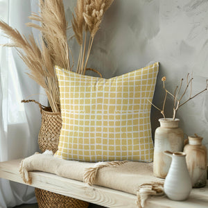 Woven Gold Harmony Square Pillow