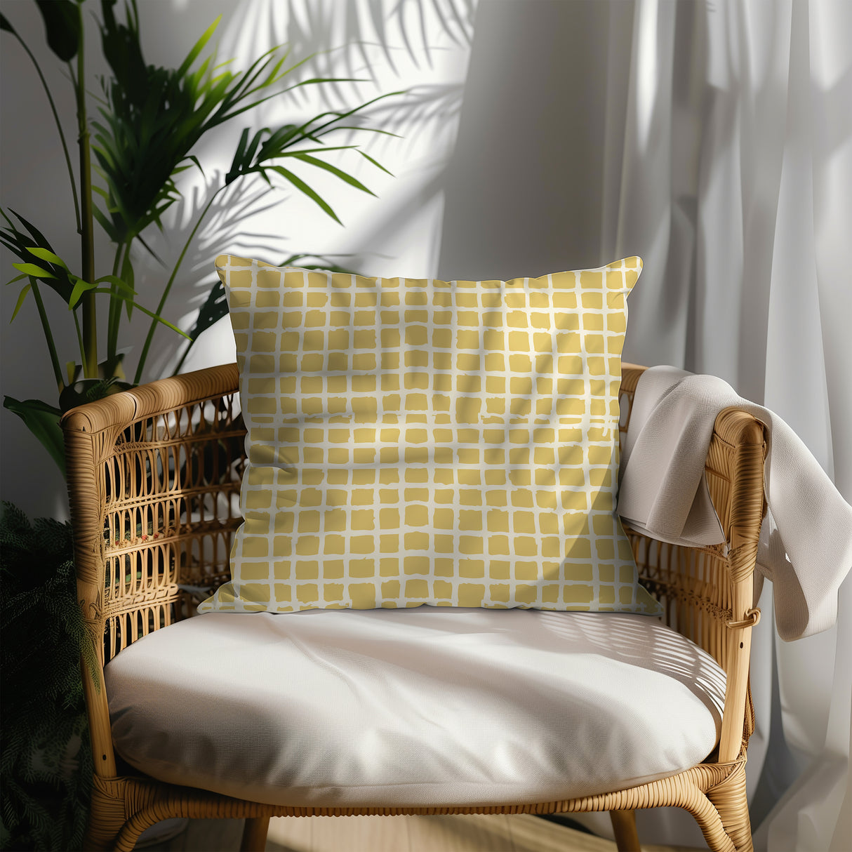 Woven Gold Harmony Square Pillow