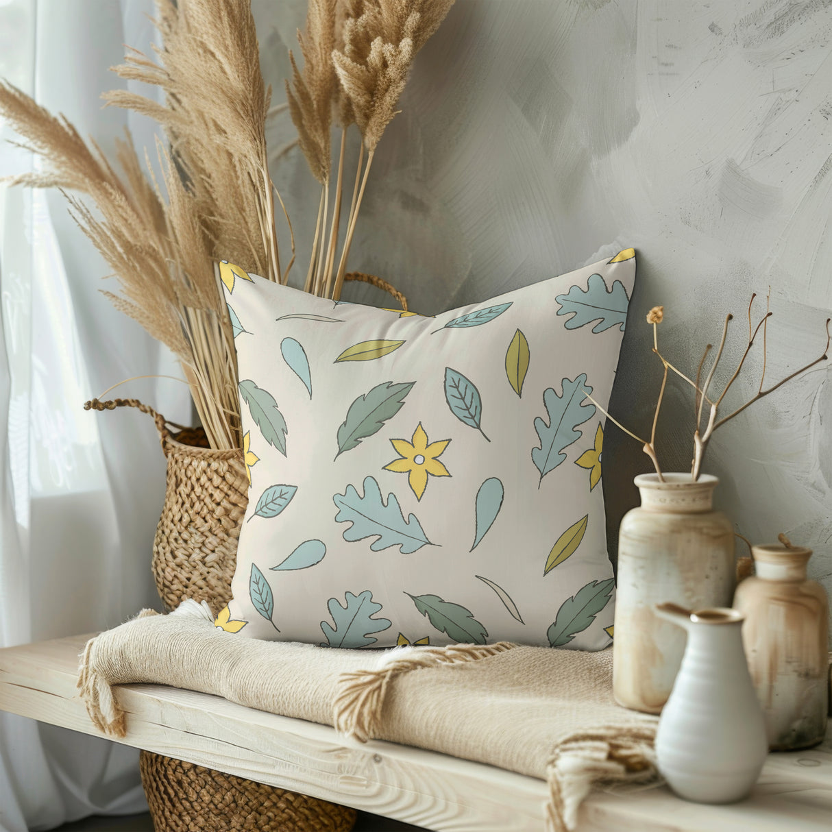 Whimsical Autumn Glow Square Pillow