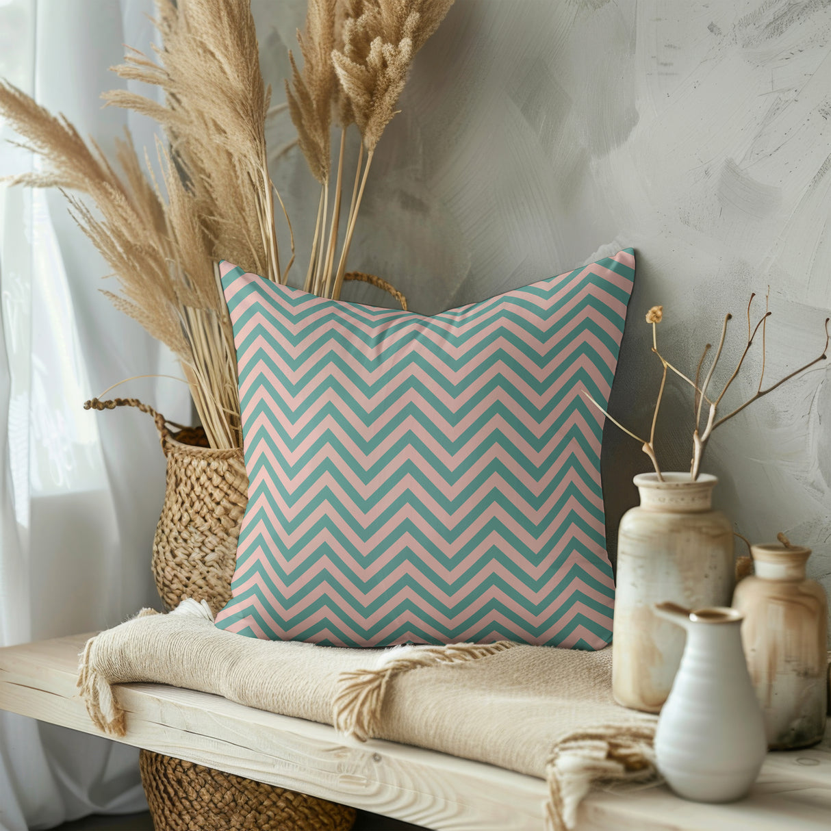 Retro Chevron Bliss Square Pillow