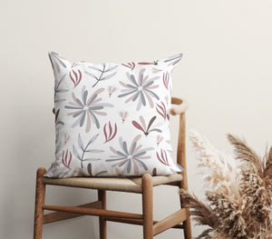 Soft Blush Flora Square Pillow