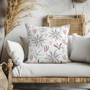 Soft Blush Flora Square Pillow