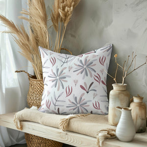 Soft Blush Flora Square Pillow