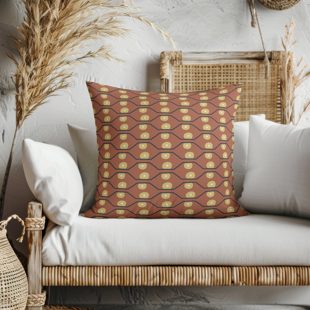 Sunset Chevron Harmony Square Pillow