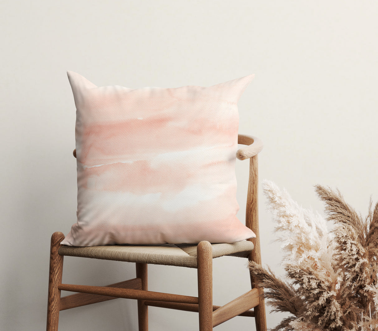 Blush Watercolor Square Pillow