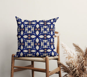 Royal Indigo Pattern Square Pillow