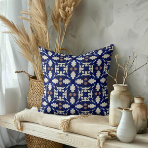 Royal Indigo Pattern Square Pillow