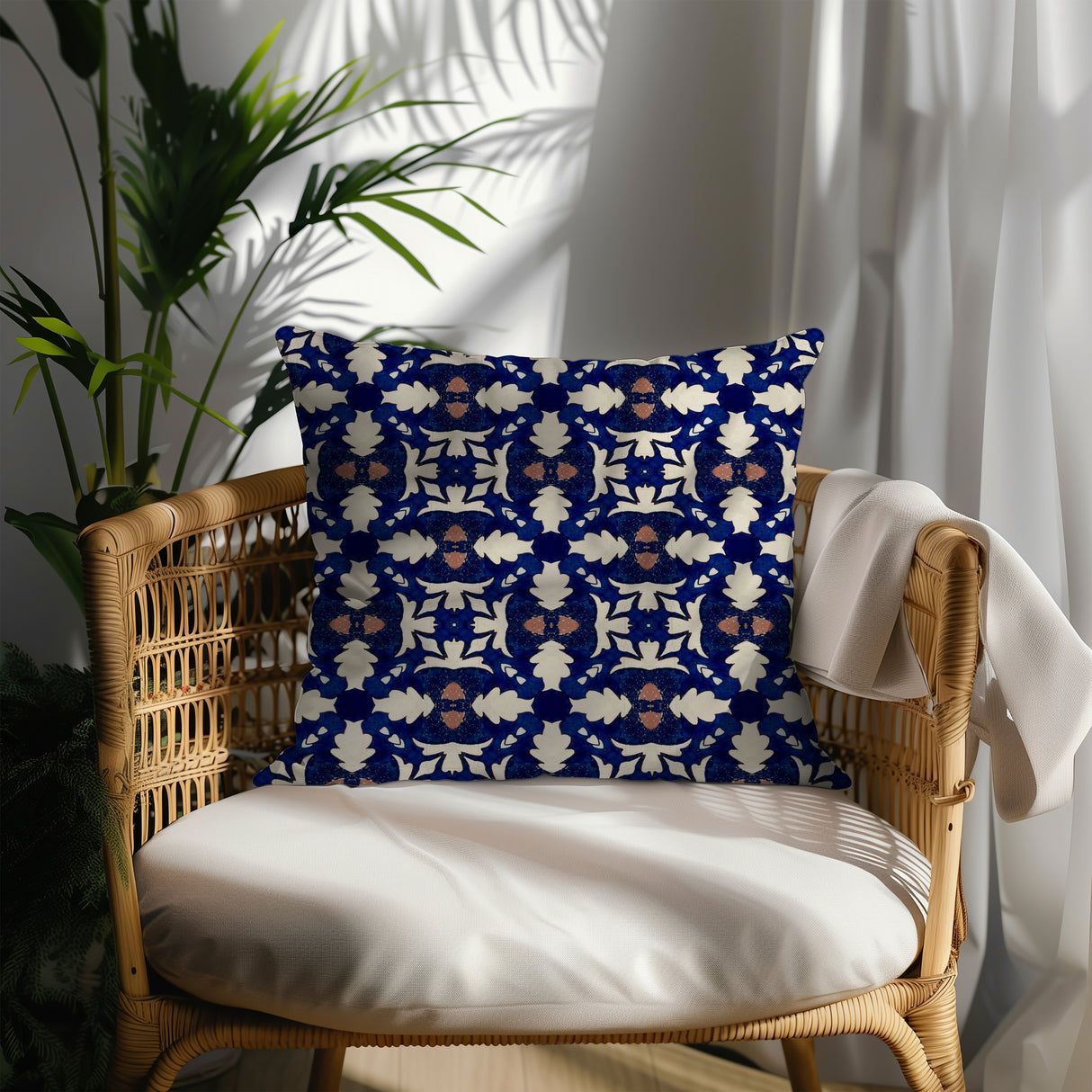 Royal Indigo Pattern Square Pillow