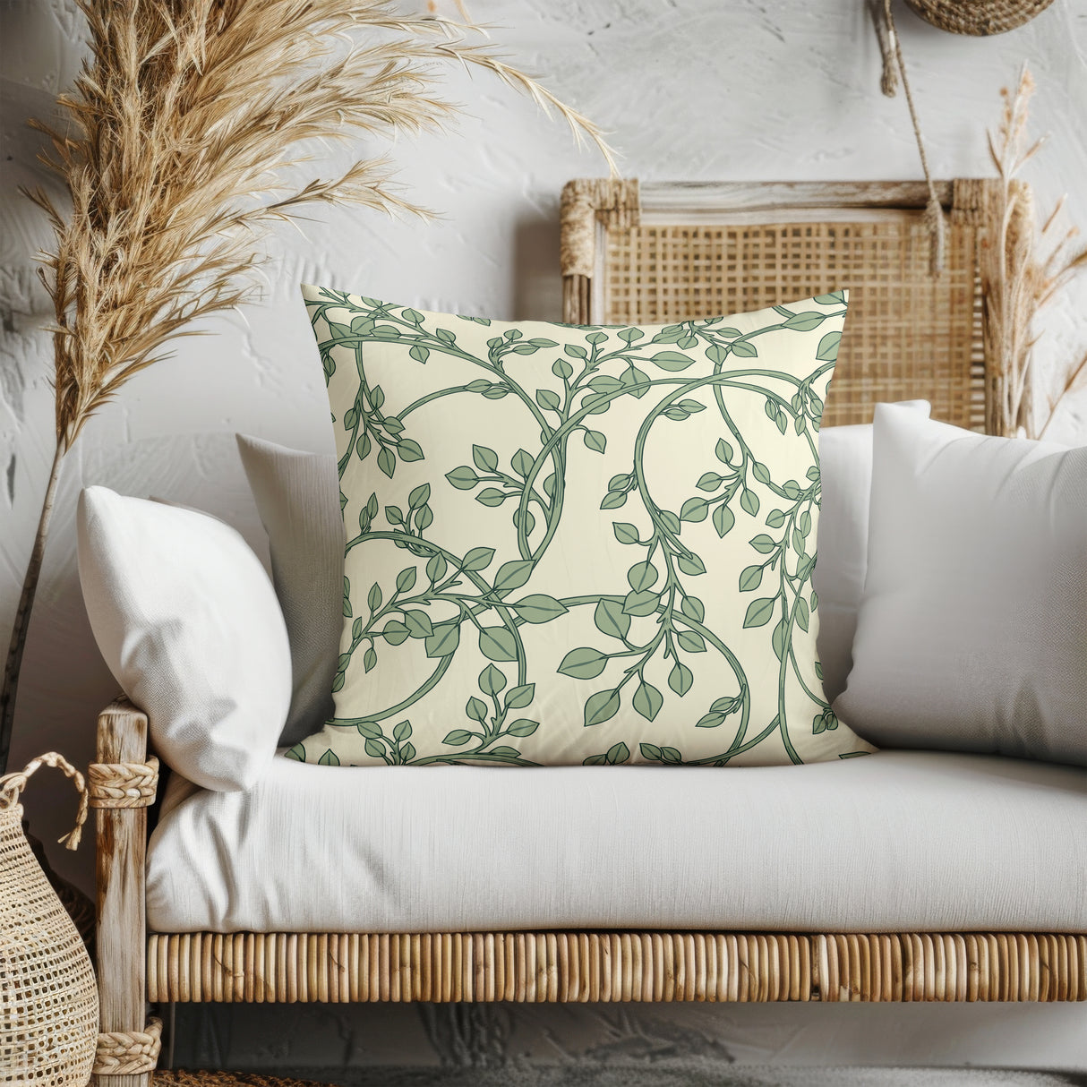 Verdant Vines Serenity Square Pillow