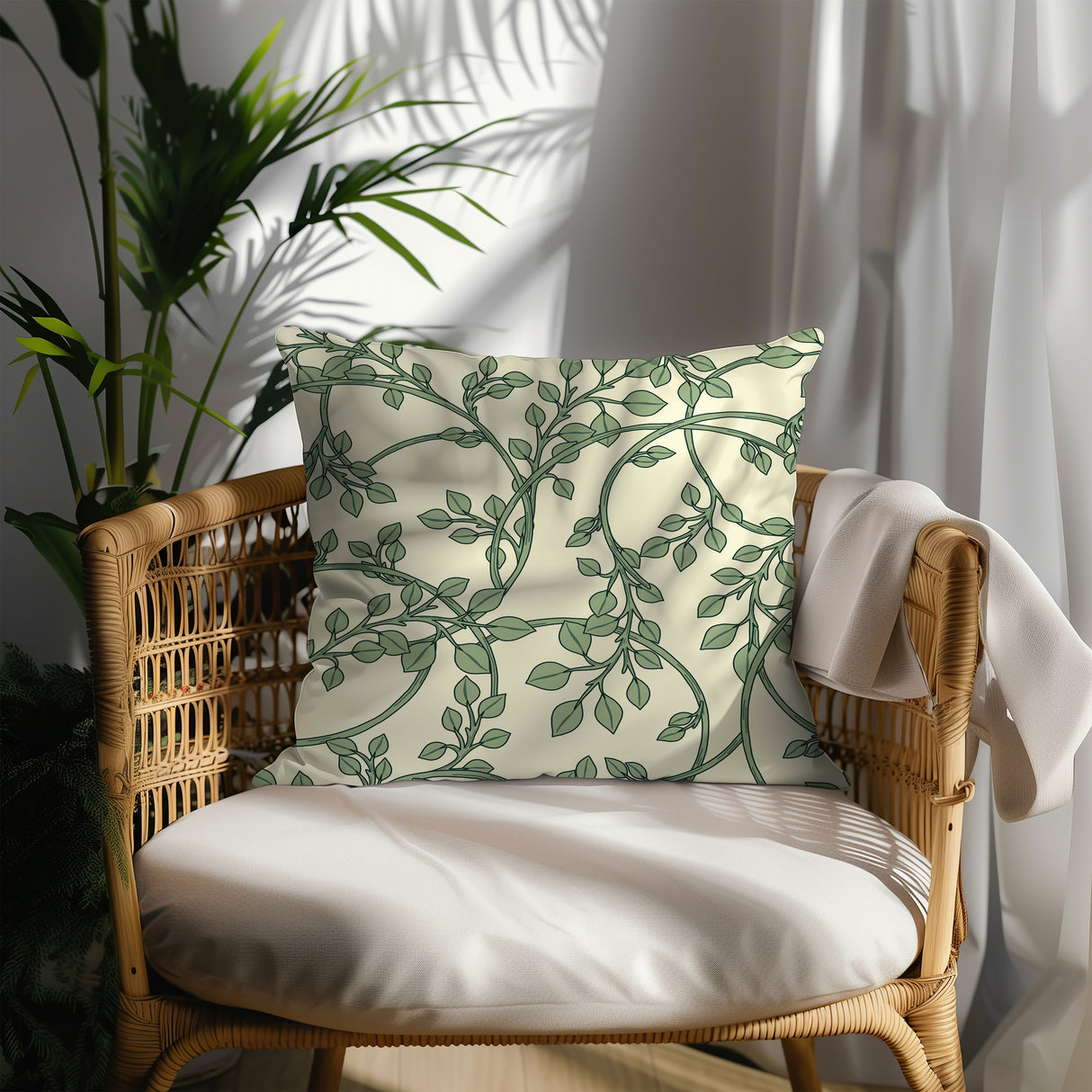 Verdant Vines Serenity Square Pillow