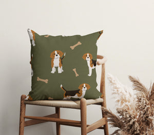 Beagle Charm Delight Square Pillow