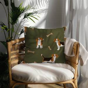 Beagle Charm Delight Square Pillow