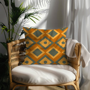 Vibrant Tribal Geometry Square Pillow