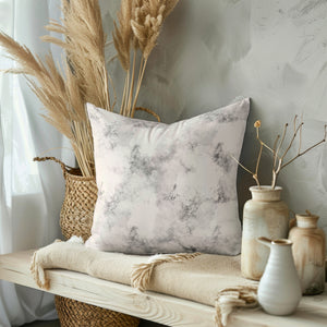 Monochrome Marble Mist Square Pillow