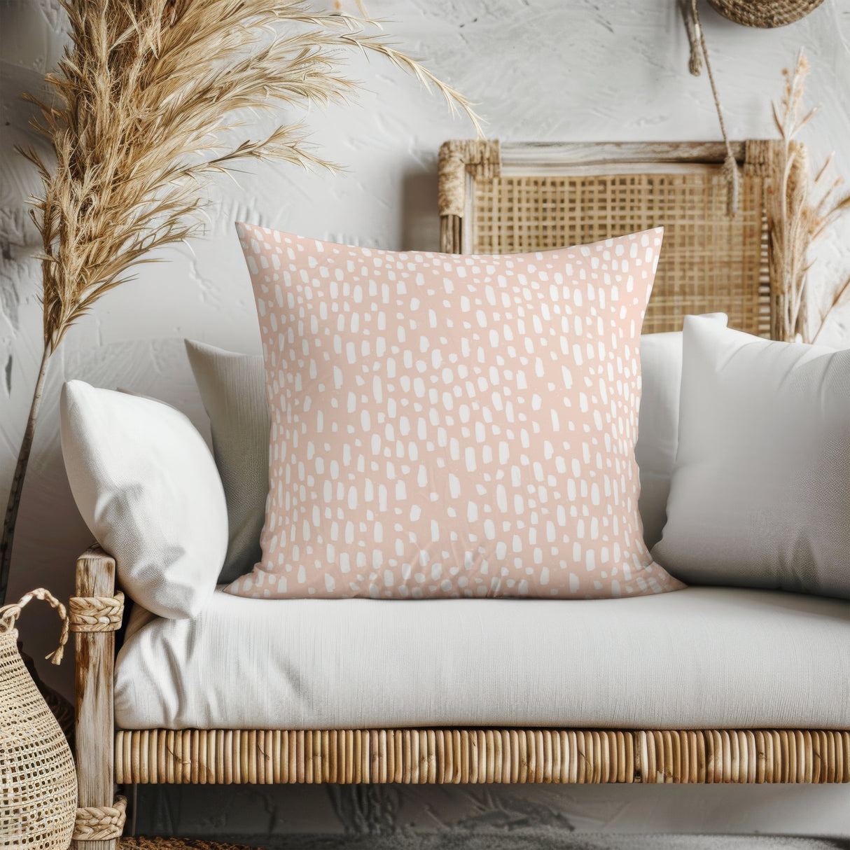 Blush Dotted Delight Square Pillow