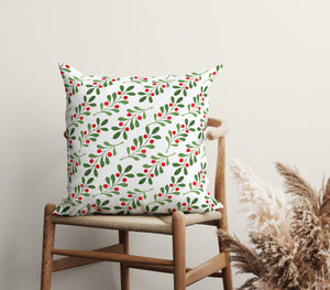 Festive Mistletoe Charm Square Pillow