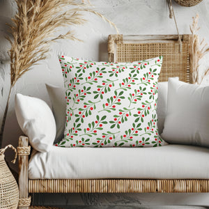 Festive Mistletoe Charm Square Pillow