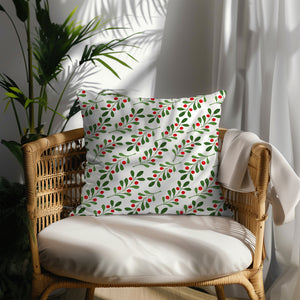 Festive Mistletoe Charm Square Pillow