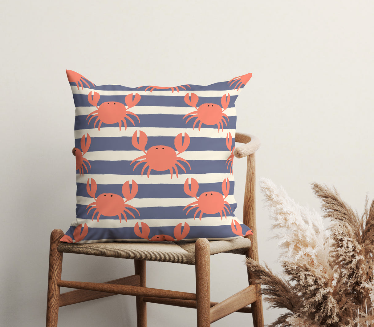 Coastal Crab Dance Square Pillow