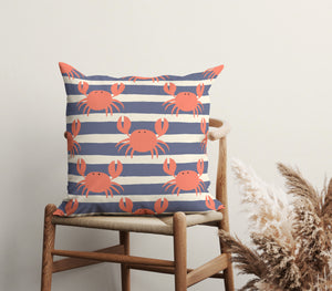 Coastal Crab Dance Square Pillow