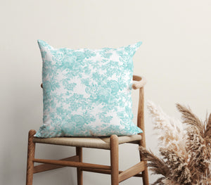 Serenity Floral Toile Square Pillow