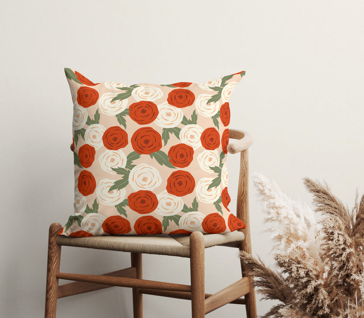 Rustic Rose Garden Square Pillow