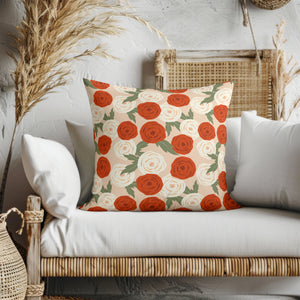 Rustic Rose Garden Square Pillow