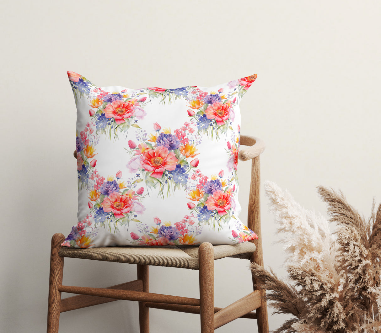 Blooming Garden Symphony Square Pillow