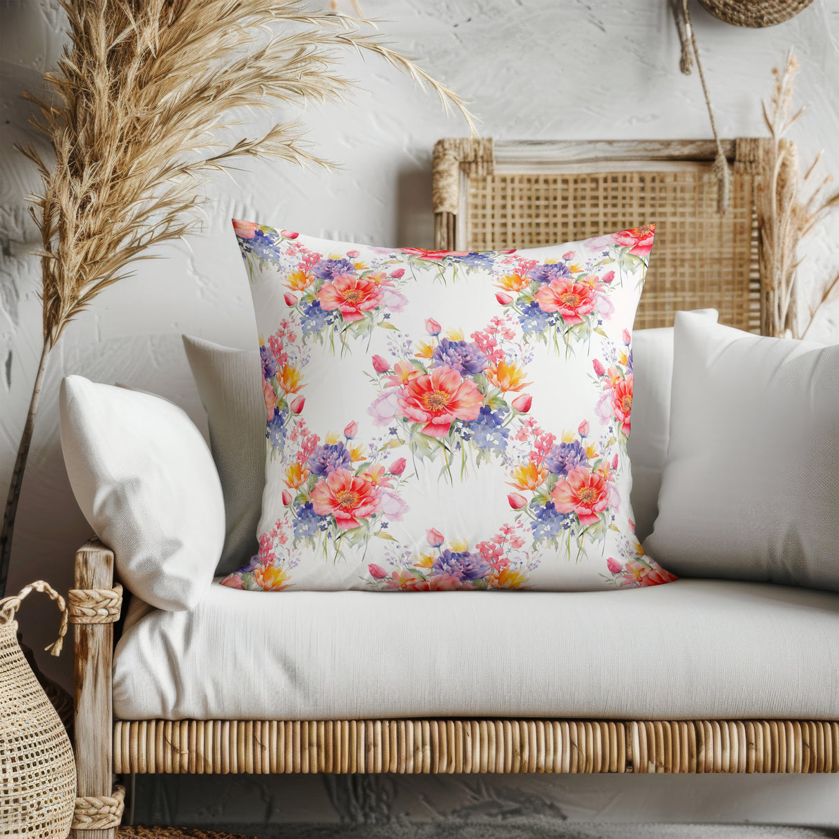 Blooming Garden Symphony Square Pillow