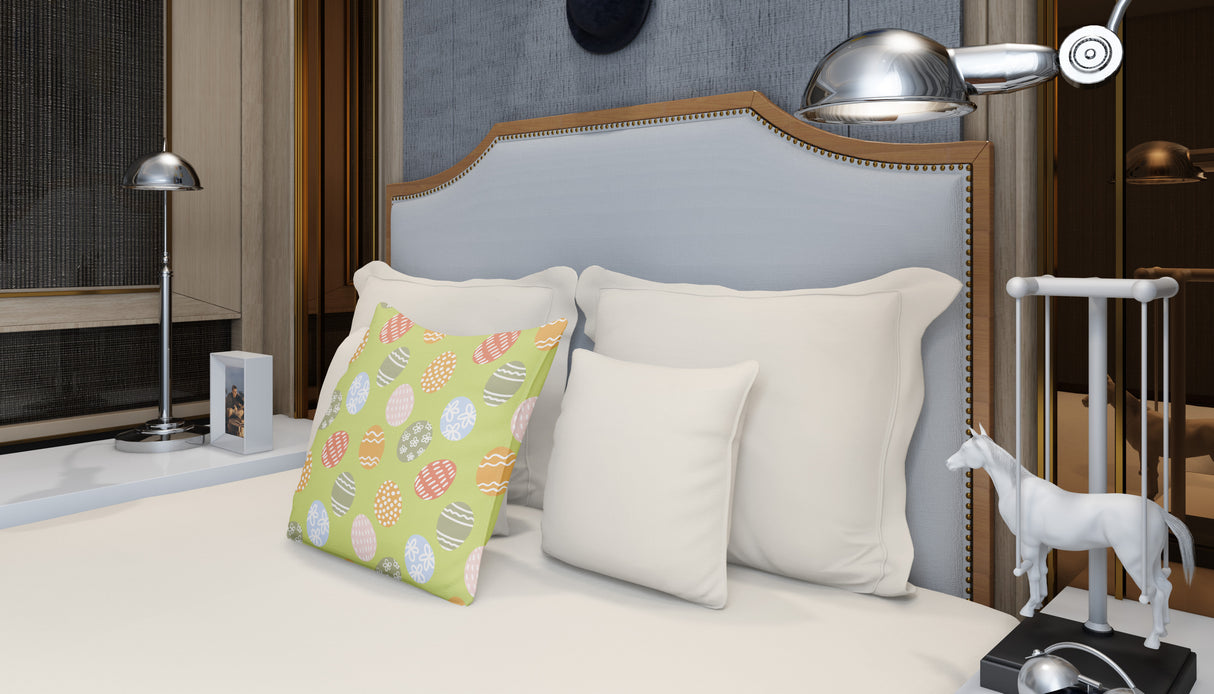 Easter Egg Meadow Square Pillow